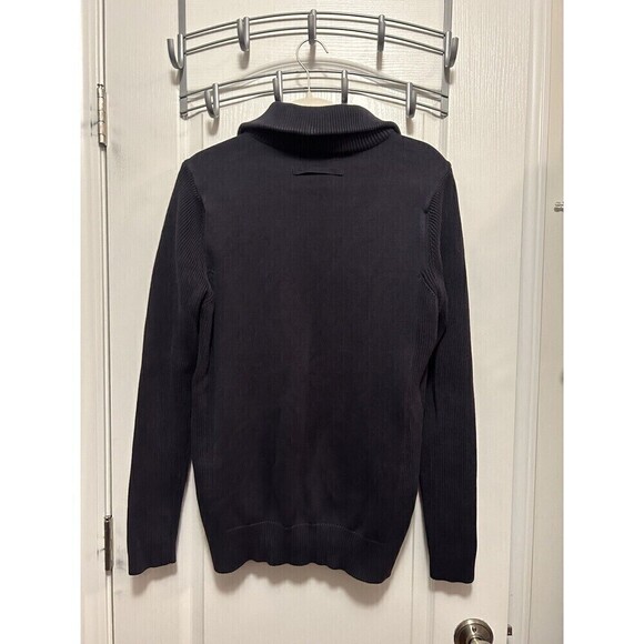 ZARA MAN Basic Sweater Jacket Men’s SZ XL Navy Blue Full Zip Cable Knit Cotton - Picture 2 of 16